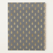 グレーエレガント&金ゴールドパイナップルパーソナライズされた プランナー手帳 (裏面)