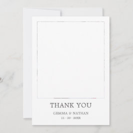 グレーエレガントTypo 2写真結婚のサンキューカード サンキューカード