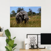 グレーエレファントグラスランズ ポスター (ホームオフィス)