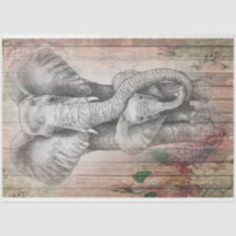 グレーエレファントファミリーウォータカラー