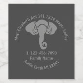 グレーエレファントファミリーホームアドレス共和党員 ワインラベル (シングルラベル)