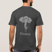 グレーエレファントファミリーホームアドレス共和党員 Tシャツ (裏面)