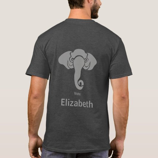 グレーエレファントファミリーホームアドレス共和党員 Tシャツ (裏面)