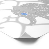 グレーエレファントベビー子供部屋アートポスター ポスター (角)