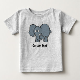 グレーエレファントベビーTシャツ ベビーTシャツ