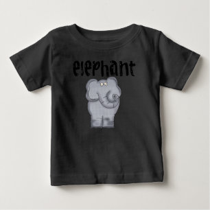 グレーエレファント ベビーTシャツ