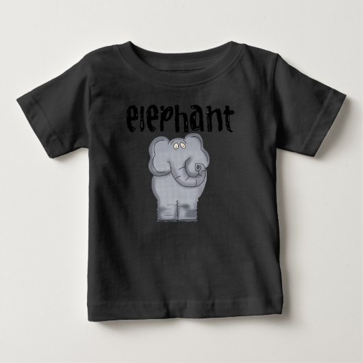 グレーエレファント ベビーTシャツ (正面)