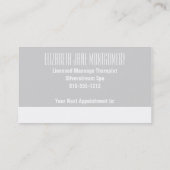 グレーオギーモダンアポイントメント名刺 予約カード (裏面)