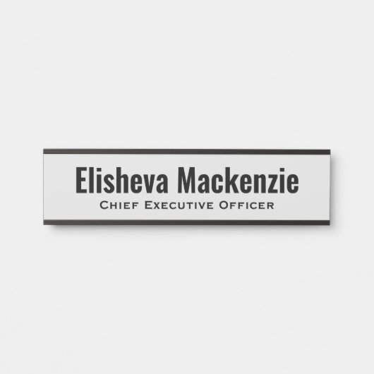 グレーオフィスのドア名プレート記号 サインプレート (正面)
