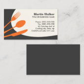 グレーオレンジのモダンケータリングまたはシェフ 名刺 (正面/裏面)