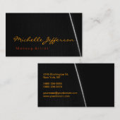 グレーオレンジカラーメイクアップアーティストシックな名刺 名刺 (正面/裏面)