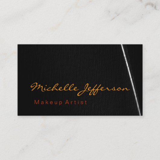 グレーオレンジカラーメイクアップアーティストシックな名刺 名刺 (正面)
