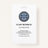 グレーオレンジストライプ色の列写真テンプレート バッジ (裏面)