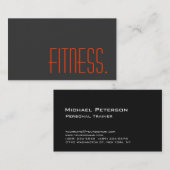 グレーオレンジパーソナルトレーナーフィットネス名刺 名刺 (正面/裏面)