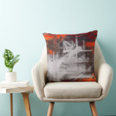 グレーオレンジブラウン抽象芸術 クッション (椅子)