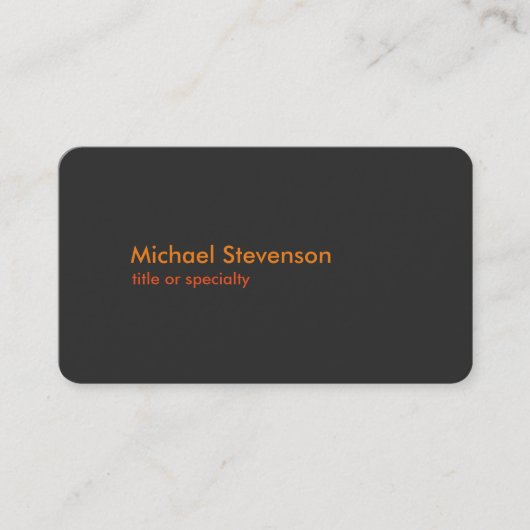 グレーオレンジモダン色の丸い標準名刺 名刺 (正面)