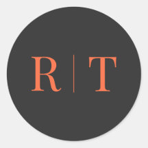 グレーオレンジモノグラム結婚ズ