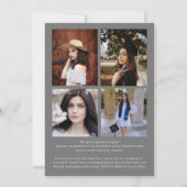 グレーオレンジ紙吹雪卒業発表 招待状 (裏面)