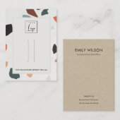 グレーオレンジ緑のテラゾヘアクリップディスプレイロゴ 名刺 (正面/裏面)