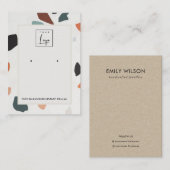 グレーオレンジ色のテラッツォイヤングスタッド表示ロゴ 名刺 (正面/裏面)