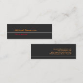 グレーオレンジ赤スリムトレンドスタンダード名刺 スキニー名刺 (正面/裏面)