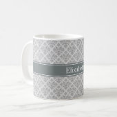 グレーオングレーダマスク#3木炭の名前モノグラム コーヒーマグカップ (正面左)