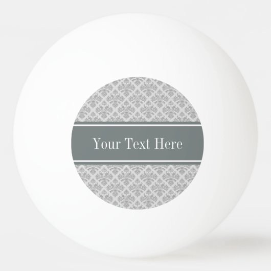 グレーオングレーダマスク#3木炭の名前モノグラム 卓球ボール (正面)