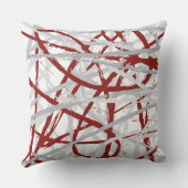 グレーオンレッドラインデザインレトロ装飾用クッション クッション (裏面)