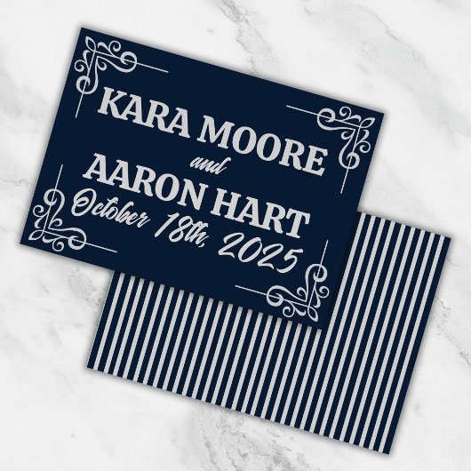 グレーオン石板ブルーエドワーディアン サンキューカード