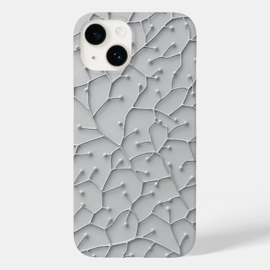 グレーオーガニックパターンiPhoneケース ミニマルスタイル Case-Mate iPhoneケース (裏面)