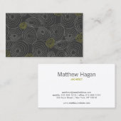 グレーオーガニック/白の円の形状パターン 名刺 (正面/裏面)