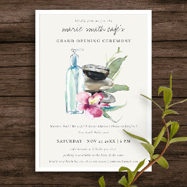 グレーオーキッドストーンスパサロングランドオープニング招待状 サンキューカード