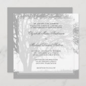 グレーオークツリー冬の結婚式 招待状 (正面/裏面)