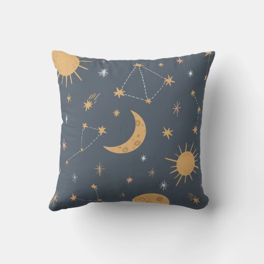 グレーオークレハンドドロー図解入りの、写真付きのド星 クッション (裏面)