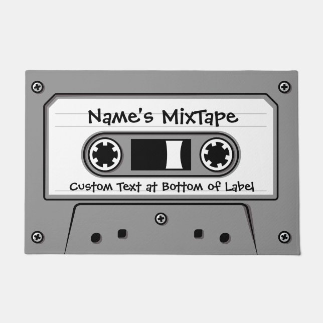 グレーオーディオカセットテープ ドアマット (正面)