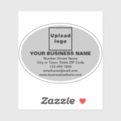 グレーオーバルシェイプビニールステッカー上のビジネスブランド シール (シート)