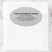 グレーオーバルステッカー上のプレーン文字ビジネスブランド 楕円形シール (バッグ)