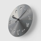 グレーカクトビク数字ウォールクロック ラウンド壁時計 (傾斜)