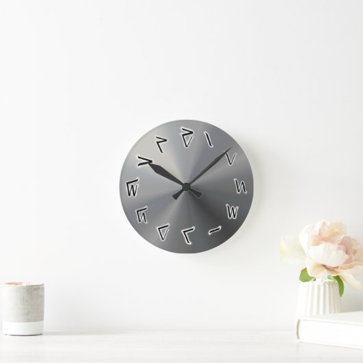 グレーカクトビク数字ウォールクロック ラウンド壁時計 (ホーム)
