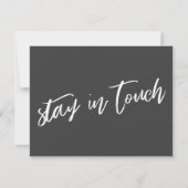 グレーカジュアルのアナウンスを移動した手書き ノートカード (裏面)