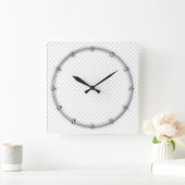 グレーカスタマイズミニ水玉模様から簡単な色 スクエア壁時計 (ホーム)