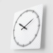グレーカスタマイズミニ水玉模様から簡単な色 スクエア壁時計 (傾斜)