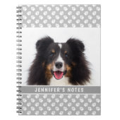 グレーカスタムとのタイトルに付いたペットの写真と手カスタムのひら ノートブック (正面)