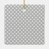 グレーカスタムと名前に白い手を付けたペットの写真 セラミックオーナメント (裏面)