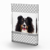 グレーカスタムと名前に白い手を付けたペットの写真 フォトブロック (右)