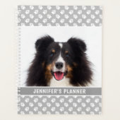 グレーカスタムと名前に白い手を付けたペットの写真 プランナー手帳 (正面)