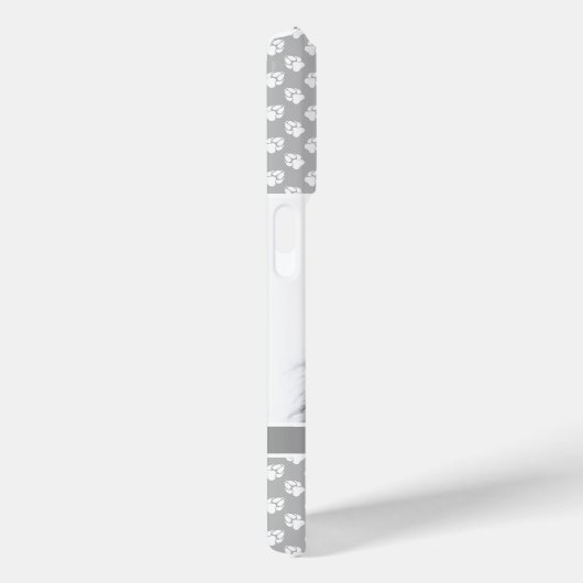 グレーカスタムと名前に白い手を付けたペットの写真 Case-Mate iPhoneケース (裏面 / 右)