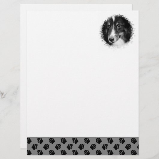 グレーカスタムに黒い前足を持つ写真テンプレート レターヘッド (正面/裏面)