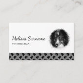 グレーカスタムに黒い前足を持つ写真テンプレート 名刺 (正面)