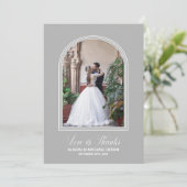 グレーカスタムのフォト結婚ズ サンキューカード (スタンド正面)